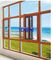 A madeira folheada de alumínio Windows dos arquitetos com gás de vidro vitrificado dobro/triplo do argônio encheu-se